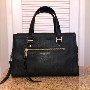 Marc Jacobs Black Satchel with Gold Accents